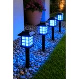 Kyrotech 2 Adet Solar Bahçe Lambası, MAVİ LED Güneş Enerjili Dekoratif Dış Mekan Aydınlatması, Su Geçirmez, Otomatik Fotoselli, Peyzaj, Balkon Dekorasyonu, Teras, Yürüyüş Yolu, Villa Girişi, Çim 38 CM