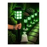 Kyrotech 4 Adet Dev Boy 50 cm Solar Bahçe Lambası, 15W YEŞİL LED, Güneş Enerjili, Taş Hediyeli Dış Mekan Aydınlatma, Su Geçirmez, Fotoselli Işık, Yol Peyzaj Çim Lambası, Villa Balkon Teras Veranda Garaj Girişi