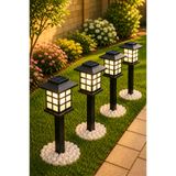 Kyrotech 4 Adet Premium Solar Bahçe Lambası, Gün Işığı LED Peyzaj Spotu, Fotoselli Güneş Enerjili Dış Mekan Armatürü, Su Geçirmez Yol Kenarı, Çim Aydınlatıcı, Villa, Teras, Veranda, Dolomit Taş Hediyeli 37 cm