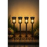 Kyrotech 4 Adet Solar Hareket Sensörlü LED Bahçe Lambası, 55 CM Ayaklı Aydınlatma, 3000K Sarı Gün Işığı, 360 derece Işık Dağılımı, PIR Sensörlü Dış Mekan Lamba, Bahçe Yolu Peyzaj Teras, Balkon Dekorasyonu