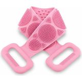 Kyrotech 70 cm Uzun Silikon Banyo ve Sırt Kesesi, Çift Taraflı Masaj Etkili Duş Lifi, Ölü Deri Temizleyici ve Kan Dolaşımı Artırıcı Pembe Sırt Temizleyici, Ergonomik Tutma Kollu Hijyenik Vücut Fırçası