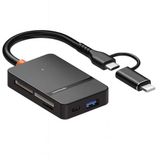 Kyrotech 8İN1 Type-C Çoklayıcı Adaptör, USB HUB Çevirici USB A, SD, TF, MS Kart Girişli Çok Portlu Dönüştürücü, Laptop, Android, Tablet, Macbook Uyumlu, Hızlı Veri Aktarımı, Tak-Çalıştır