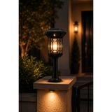 Kyrotech Güneş Enerjili Set Üstü Pır Hareket Sensörlü LED Bahçe Lambası, Su Geçirmez 40 cm Fotoselli Solar, 3000K Gün Işığı, 360 Derece Aydınlatma, Balkon Duvarı Teras Çit Peyzaj Yolu Dış Mekan Lambası