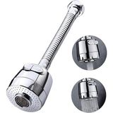 Kyrotech Hortumlu 360° Dönebilen 3 Kademeli Tasarruflu Musluk Başlığı – Paslanmaz Mutfak, Banyo ve Lavabo için Su Tasarrufu Sağlayan Krom Kaplama Başlık, ABS Malzeme, Ofis ve Ev Uyumu, Kolay Montajlı