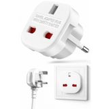 Kyrotech İngiltere’den AB’ye Seyahat Adaptörü, UK G Tip 3 Pin’den Avrupa E/F Tipi 2 Pin Priz Dönüştürücü, Güvenlik Kilitli, 240V 10A, 16A, Fransa, Almanya, Hollanda, Polonya, İsveç Uyumlu