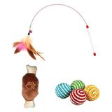 Kyrotech İnteraktif Kedi Oyuncağı Seti, Peluş oyuncak, kedi oyun oltası, avlanma Geliştirici, Zeka Artırıcı Kedi Oyuncak Seti (3 Adet Set)