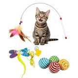 Kyrotech İnteraktif Kedi Oyuncağı Seti, Peluş oyuncak, kedi oyun oltası, avlanma Geliştirici, Zeka Artırıcı Kedi Oyuncak Seti (3 Lü Set)