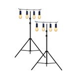 Kyrotech Şarjlı LED Ampul 8’Li Set Bahçe Aydınlatması, 2 Metre Standlı, Güneş Enerjili, 3 Mod'lu, Su Geçirmez