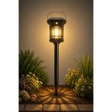 Kyrotech Solar Hareket Sensörlü LED Bahçe Lambası, 55 CM Ayaklı Aydınlatma, 3000K Sarı Gün Işığı, 360 derece Işık Dağılımı, PIR Sensörlü Dış Mekan Lamba, Bahçe Yolu Peyzaj Balkon Dekorasyonu, Teras Aydınlatma