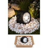 Kyrotech Solar Kaya Görünümlü Led Bahçe Lambası, Güneş Enerjili Dış Mekan Aydınlatma, Su Geçirmez, Peyzaj Ve Yol Işığı, Balkon, Veranda, Havuz Kenarı Dekoratif Taş Lamba, Dolomit Taşı ve Deniz Kabuğu Hediyeli