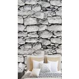 Kyrotech Taş Duvar Desenli Kendinden Yapışkanlı Folyo (3 Metre-60 CM), Vinil, Dekor folyosu, PVC Çıkartma, Mobilya, Mutfak dolabı, Granit, Cam, Fayans, Plastik İçin Uygun (Gri Taş Duvar Desen)