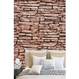 Kyrotech Taş Duvar Desenli Kendinden Yapışkanlı Folyo (3 Metre-60 CM), Vinil, Dekor folyosu, PVC Çıkartma, Mobilya, Mutfak dolabı, Granit, Cam, Fayans, Plastik İçin Uygun (Tomruk Taş Duvar Desen)