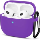 Kyver Apple AirPods 3. Nesil Silikon Koruyucu Askılı Kılıf Mor