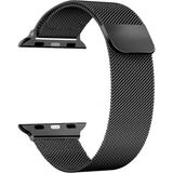 Kyver Apple Watch Seri 10 42MM, Seri 9/8/7/6/se/5/4/3 Milano Loop Metal Hasır Kordon 41MM 40MM 38MM Uyumlu (Siyah)