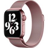 Kyver Apple Watch Seri 10 46MM, Seri 9/8/7/6/se/5/4/3 Milano Loop Metal Hasır Kordon 45MM 44MM 42MM Uyumlu (Rose Pembe) - Rose Gold