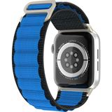 Kyver Apple Watch Seri 10/9/8/7/6/se/5/4/3 Alpne Loop Kordon 46/45/44/42MM ve 41/40/38MM Uyumlu - Siyah - Mavi - 42/44/45/46mm