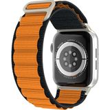Kyver Apple Watch Seri 10/9/8/7/6/se/5/4/3 Alpne Loop Kordon 46/45/44/42MM ve 41/40/38MM Uyumlu - Siyah - Turuncu - 42/44/45/46mm