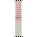 Kyver Apple Watch Seri 11 / 10 46MM, Seri 9/8/7/6/SE 3, Spor Loop Kordon 45MM 44MM 42MM Uyumlu - Beyaz - Kum - Pembe