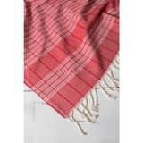 Kyver Freyadesenli %100 Pamuk Plaj, Hamam Peştemal, Banyo, Misafir, Havuz, Spa Havlusu 90X190 cm - 90 x 190 cm - Kırmızı
