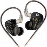 KZ DQS Dinamik Sürücü Yarı Açık HiFi Ses Kulak İçi Kulaklıklar/Kulaklıklar/Kulaklıklar, KZ Ekstra Bassy Davulcusu Kulak Monitörü Kulaklığında (Siyah, Mikrofonsuz)