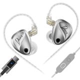 Kz Duonic Gamer Planar Manyetik + Dinamik Hibrit Hi-Fi Iem Kulak Içi Kulaklık (Type-C - Mikrofonlu) - Gümüş