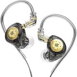 Kz Edx Kulak Içi Monitör, Hifi Stereo Sahne/stüdyo Iem Gürültü Yalıtımlı Spor Kulaklık/kulaklık/kulaklık/müzisyen Odyofili Için Çıkarılabilir Kablolu (Mikrofonsuz, Yarı Saydam Siyah)