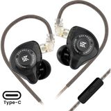 Kz Edx Pro x Dinamik Sürücü Hifi Iem Kablolu Kulak Içi Kulaklık (Type-C - Mikrofonlu) - Siyah
