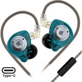 Kz Edx Pro x Dinamik Sürücü Hifi Iem Kablolu Kulak Içi Kulaklık (Type-C - Mikrofonlu) - Turkuaz
