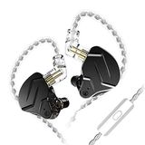 KZ ZSN PRO X 1DD+1BA Dinamik Sürücü Dengeli Armatür Hibrid Kulaklık, HiFi DJ Monito Koşu Spor Gürültü Engelleme, Metal, 2PIN Çıkarılabilir Kablo (Mikrofon ile Siyah)