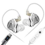 KZA COUSTICS KZ AXAS Kulak İçi Oyun Kulaklığı, Ego Shooter Oyunları için IEM, Oyun ve Müzik için Mikrofonlu HiFi Kulaklık, 4 Seviyeli Tuning Anahtarı, 2 Kutuplu Çıkarılabilir Gümüş Kaplama IEM Kablosu