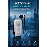 Kzf-38 Bluetooth Kulaklık V5.4, Geri Çekilebilir Makaralı, 1440 Saat Bekleme, Hd Ses, Gürültü Engelleme - Beyaz