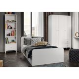 Kzn Home Akasya Modern Genç Odası Takımı Beyaz - 4 Parçalı ve Tamamı Mdf - Antrasit