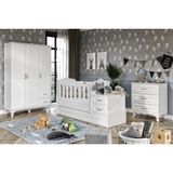 Kzn Home Beyaz 3 Parçalı Bebek Odası Takımı Antik Bej MDF ile Şık ve Ergonomik Tasarım