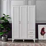 Kzn Home Kartopu 3 Kapaklı 2 Çekmeceli Country Gardırop - 1. Kalite MDF Malzeme ve Meşe Renk
