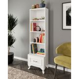 Kzn Home MDF Beyaz Country Kitaplık 170,8 cm Geniş Depolama Alanı ile 4 Raflı