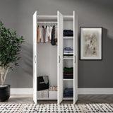 Kzn Home Soft 3 Kapaklı Beyaz Gardırop