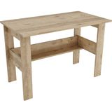 Kzn Home Study Raflı Çalışma Masası Bilgisayar Masası Ofis Masası Meşe - 118 x 58 x 75 cm