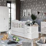 Kznmob Home Kartopu Country Tarzı Bebek Odası Takımı Beyaz - 3 Parçalı Tamamı 1. Kalite Mdf