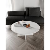 Kznmob Home Mush 90CM Orta Sehpa - Beyaz, Ceviz, Meşe, Traverten Desenli Tamamı Mdf