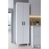KZY 5 Raflı 2 Kapaklı 14R Çok Amaçlı Dolap Erzak Dolabı Banyo Dolabı Kiler Dolabı Beyaz