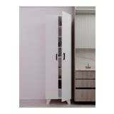 KZY 8 Raflı 2 Kapaklı 16R Banyo Dolabı Kiler Dolabı Çok Amaçlı Dolap Beyaz
