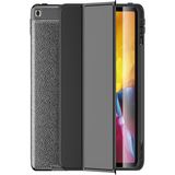 Kzy Apple iPad 10.2 2021 Deri Görünümlü Stantlı Silikon Tablet Kılıfı - Siyah