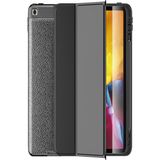 Kzy Apple iPad 10.2 Deri Görünümlü Stantlı Silikon Tablet Kılıfı - Siyah
