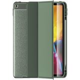 Kzy Apple iPad 10.2 Deri Görünümlü Stantlı Silikon Tablet Kılıfı - Yeşil
