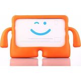 Kzy Apple iPad 9.7 2017 Renkli Tutacaklı Stantlı Silikon Çocuk Tablet Kılıfı - Turuncu