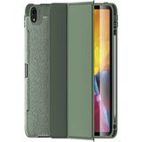 Kzy Apple iPad Pro 11 2018 Deri Görünümlü Stantlı Silikon Tablet Kılıfı - Yeşil