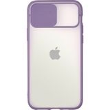 KZY Apple iPhone 12 Mini Kapak Lensi Açılır Kapanır Kamera Korumalı Silikon Kılıf - Lila