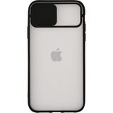 KZY Apple iPhone 12 Mini Kapak Lensi Açılır Kapanır Kamera Korumalı Silikon Kılıf - Siyah