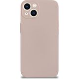 Kzy Apple iPhone 13 Mini Kapak Kamera Korumalı Içi Kadife Lansman Silikon Kılıf - Pudra