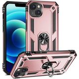 Kzy Apple iPhone 14 Kapak Military Yüzüklü Stantlı Panzer Tank Kılıf - Rose Gold